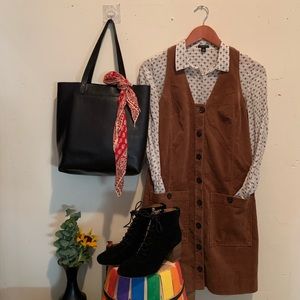 Corduroy Button Dress